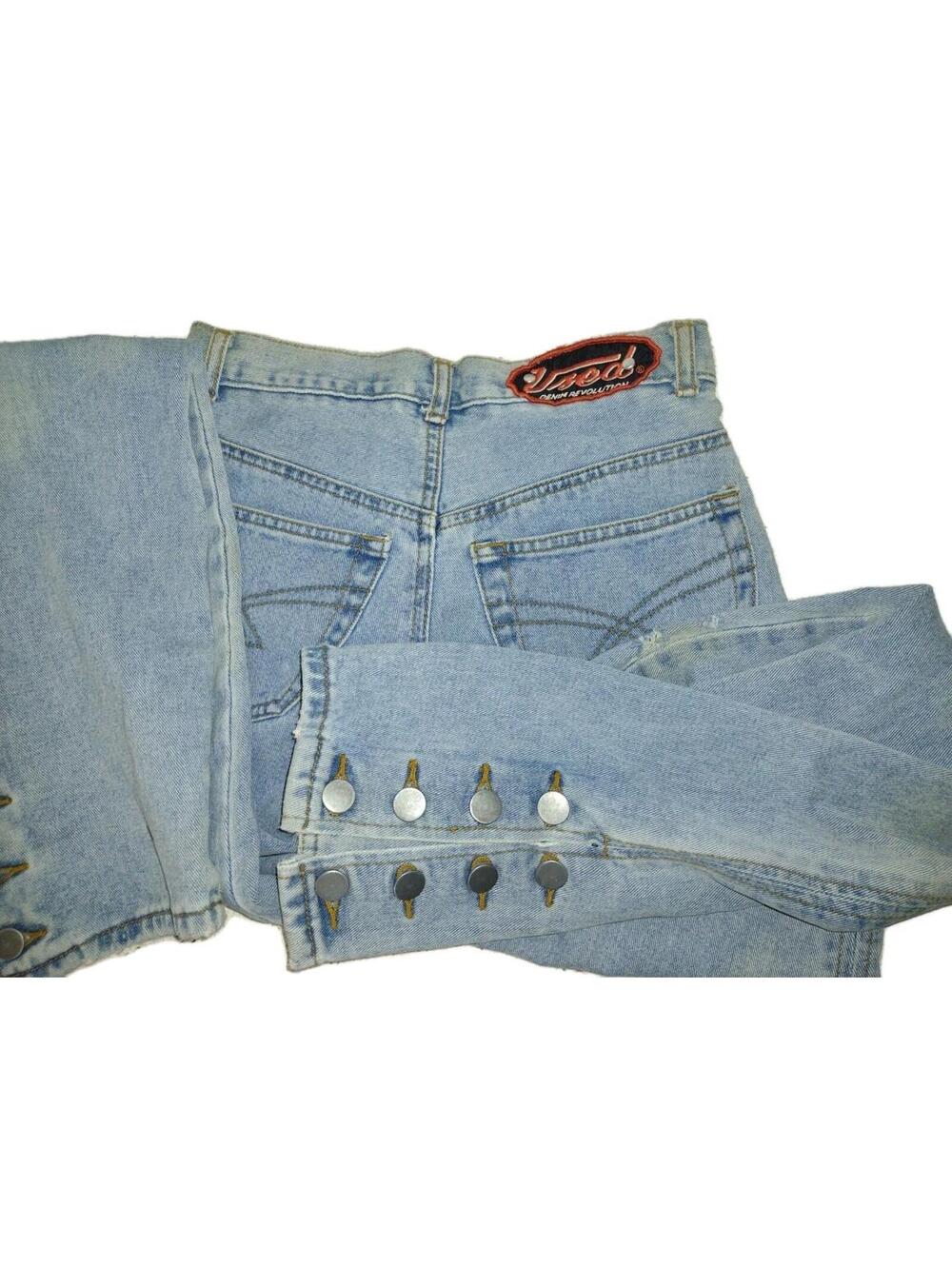Used Denim Revolution 90s Macau High Waist Tapered Jeans Button Cuff Sz 26